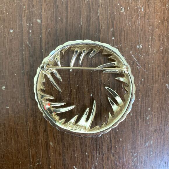 Vintage Sarah Coventry Fire And Ice Gold & Silver Tone wreath style Brooch Pin - Picture 2 of 5